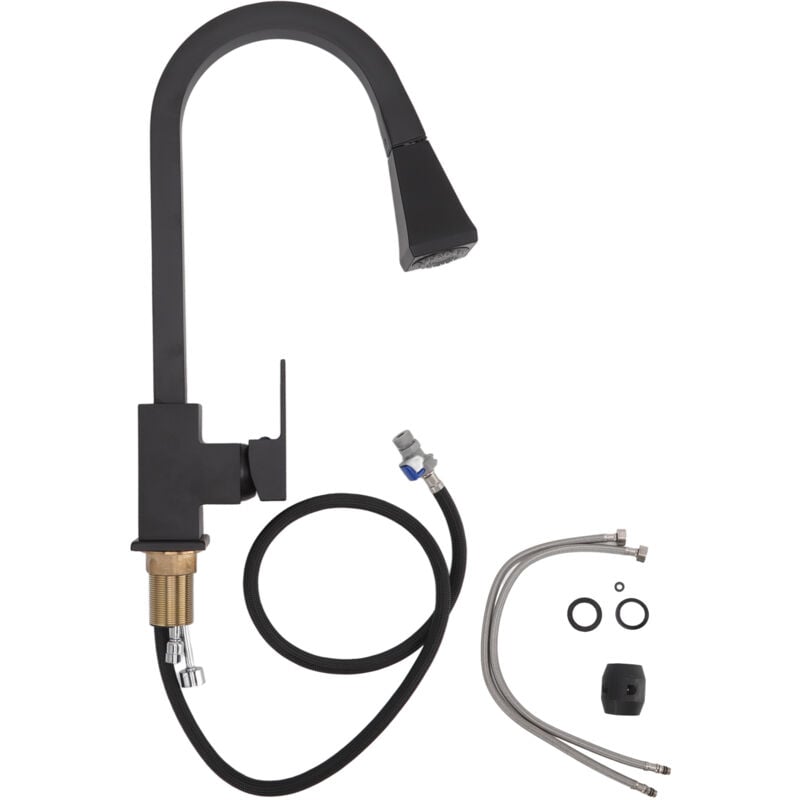 foto del prodotto rubinetto per lavello da cucina 2 in 1 rubinetto per lavello in acciaio inossidabile ottone acqua calda e fredda forma ad arco universale tipo