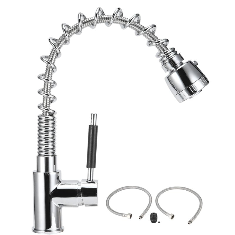 foto del prodotto rubinetto per lavello da cucina moderno rubinetto per acqua ruotabile a 360 gradi con beccuccio a molla standard europeo 3 8