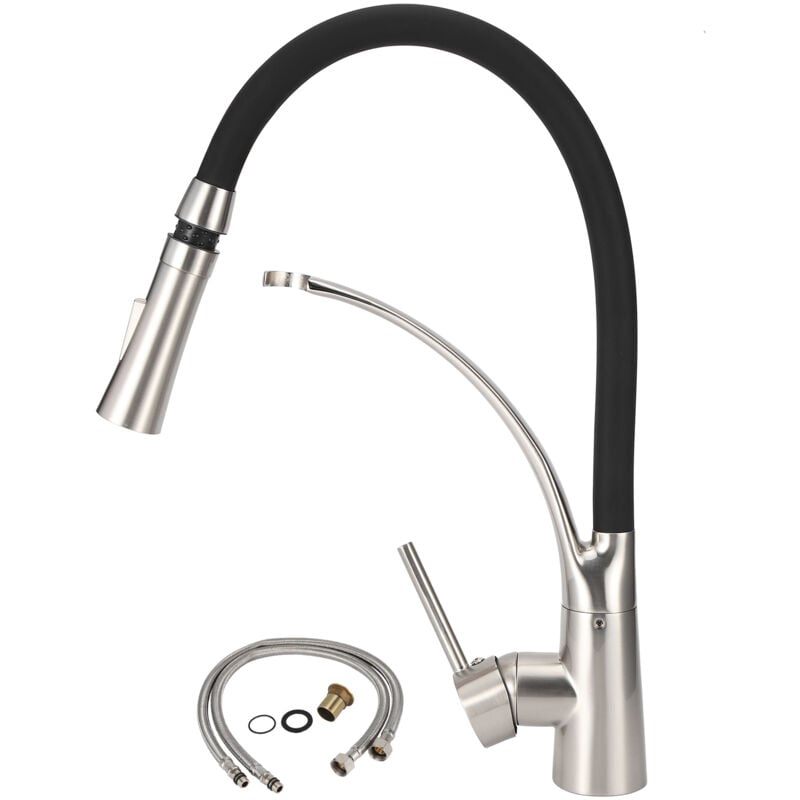 foto del prodotto rubinetto per lavello monocomando rotazione a 360 gradi spruzzatore estraibile rubinetti da cucina rubinetto dell acquauk g1 2