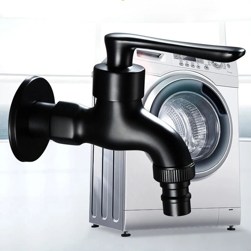 foto del prodotto rubinetto per rondella ad angolo per bagno a parete in ottone nero rubinetto per giardino esterno wc