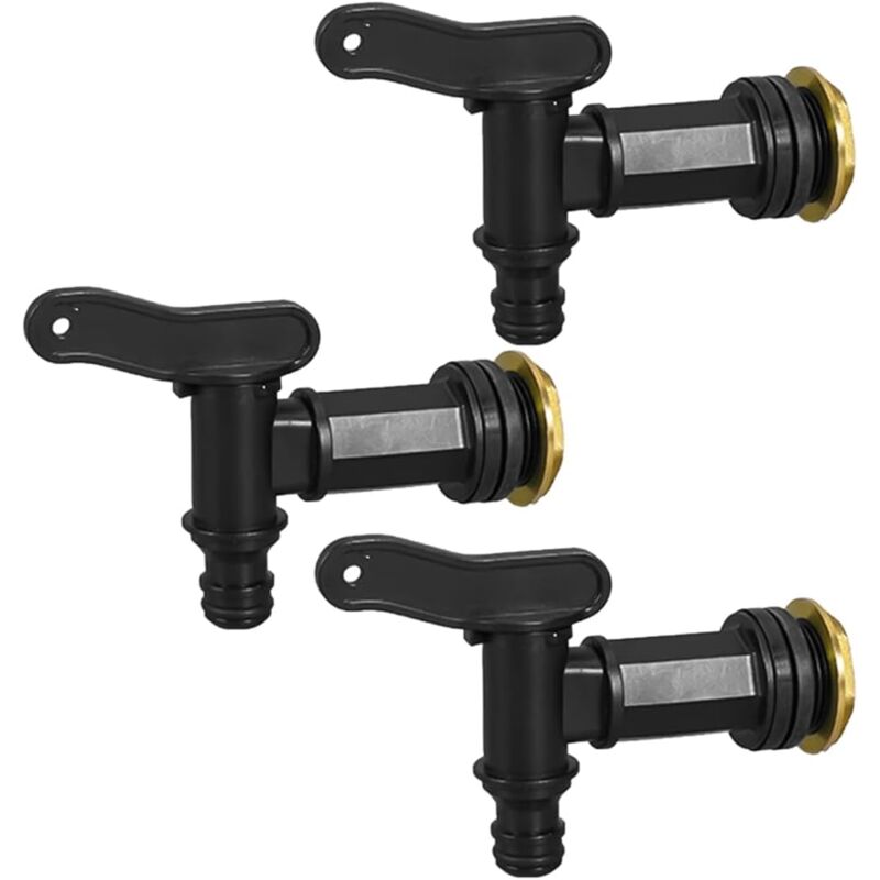 foto del prodotto rubinetto per serbatoio in plastica, rubinetto per recupero acqua piovana, 3 pezzi, rubinetto per serbatoio in plastica, rubinetto per serbatoio