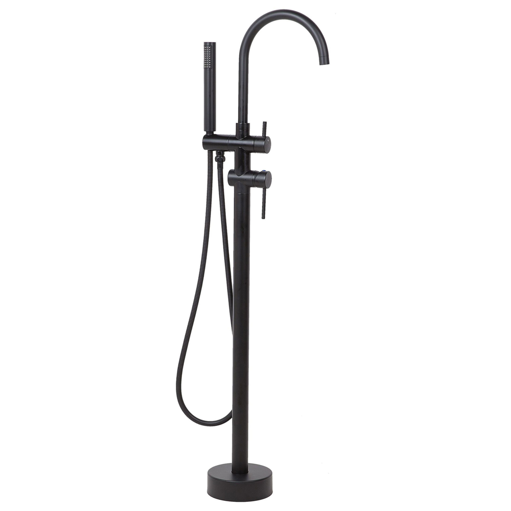 foto del prodotto rubinetto per vasca da bagno rubinetto per vasca freestanding in ottone nero con doccetta design moderno