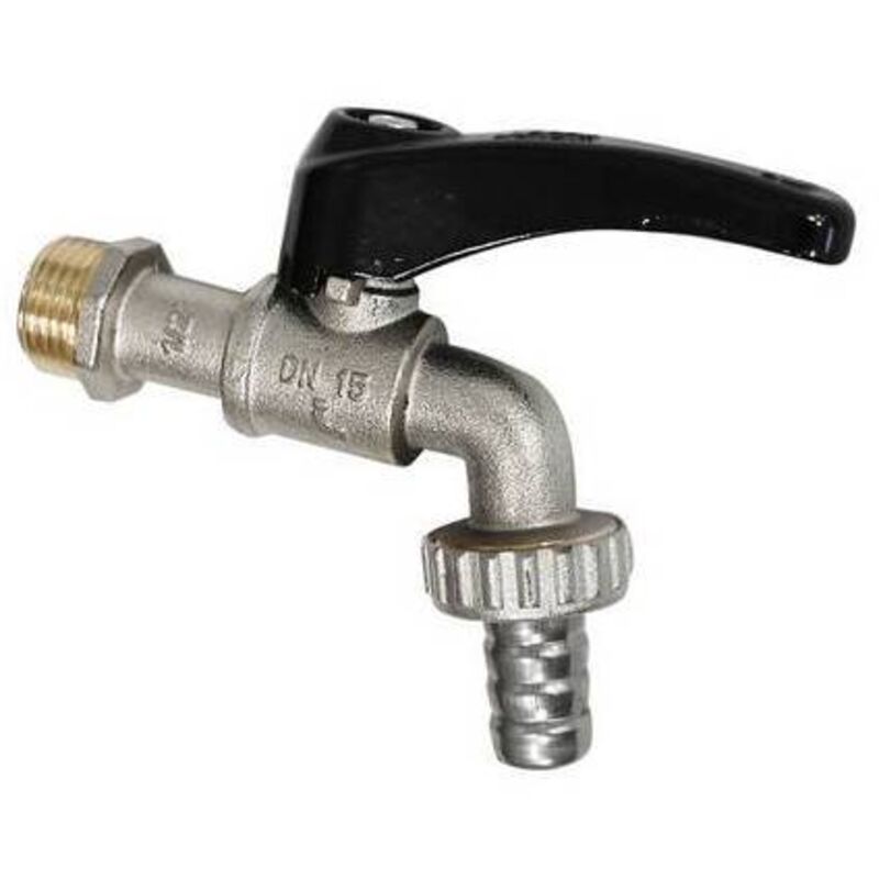 foto del prodotto rubinetto portagomma a sfera leva nera misura 1 2 dn 15 15 bar 217.5 psi