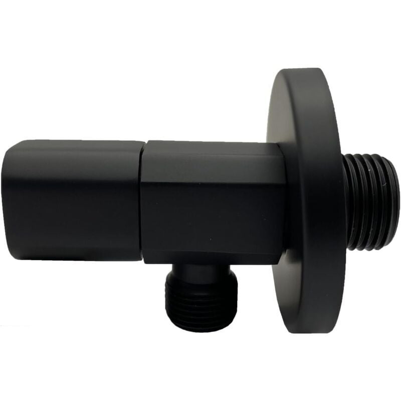 foto del prodotto rubinetto quadrato in ceramica con valvola angolare per bagno, barca, bar o ristorante (rubinetto triangolare ottagonale in rame, nero), 7,8 cm