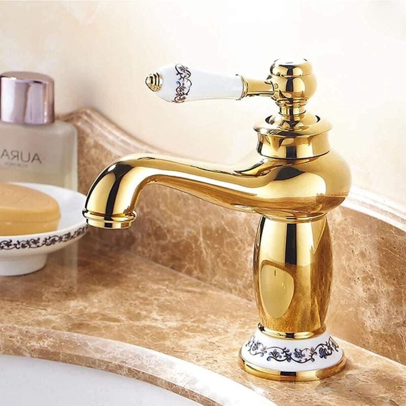 foto del prodotto rubinetto, rubinetto per lavabo creativo, lavandino del bagno, rubinetto per guardaroba a leva singola con acqua calda e fredda, lavabo in ottone