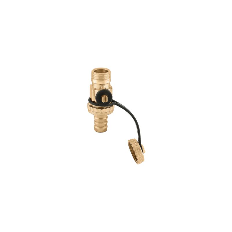 foto del prodotto rubinetto scarico caldaia con portagomma e tappo, 1 4 m caleffi 538201 1 4 m