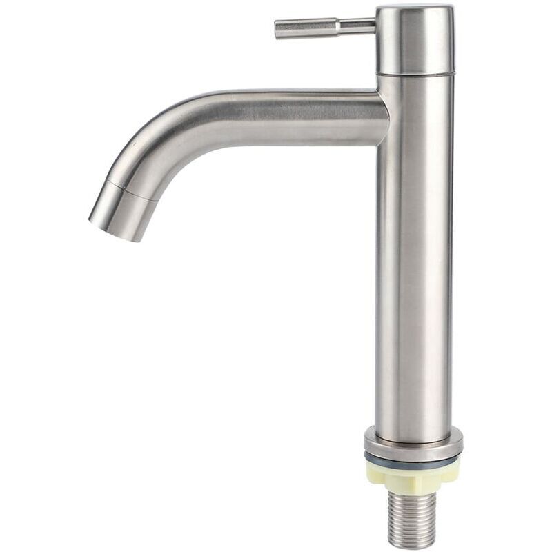 foto del prodotto rubinetto singolo per acqua fredda g1 2 in acciaio inossidabile spazzolato una soluzione pratica ed estetica per il tuo lavandino
