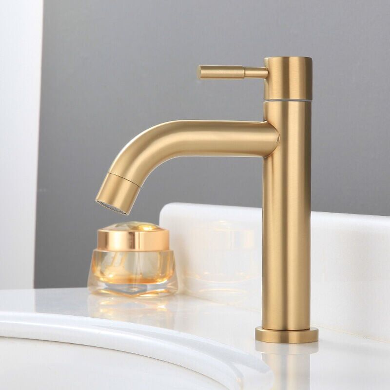 foto del prodotto rubinetto singolo per lavabo freddo rubinetto per lavabo da appoggio per bagno in acciaio inossidabile rubinetto per lavabo in pvd con interfaccia a
