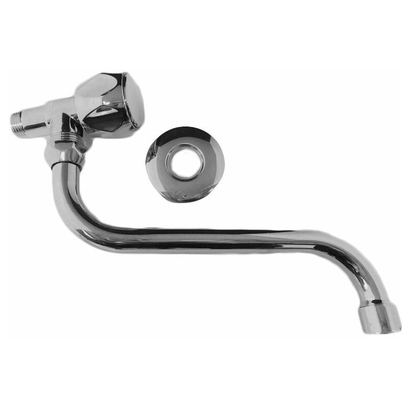 foto del prodotto rubinetto snodato in ottone cromato pesante da 1 2