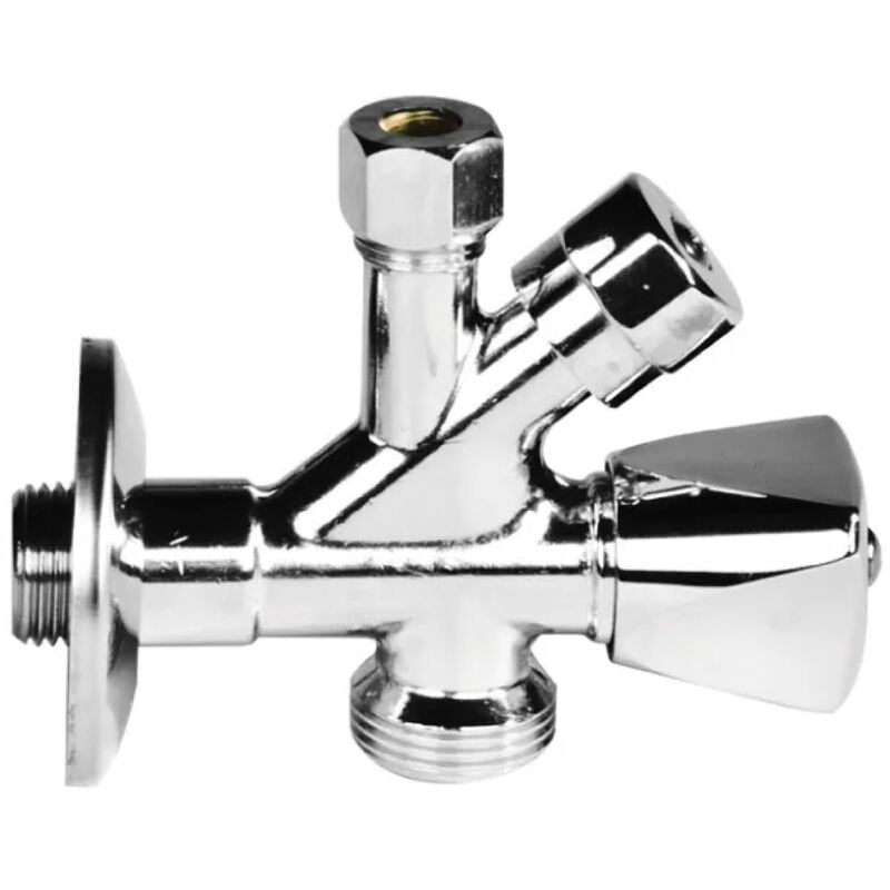 foto del prodotto rubinetto sottolavabo a vitone in ottone cromato con attacco lavatrice 1 2' x 3 4' idroweb