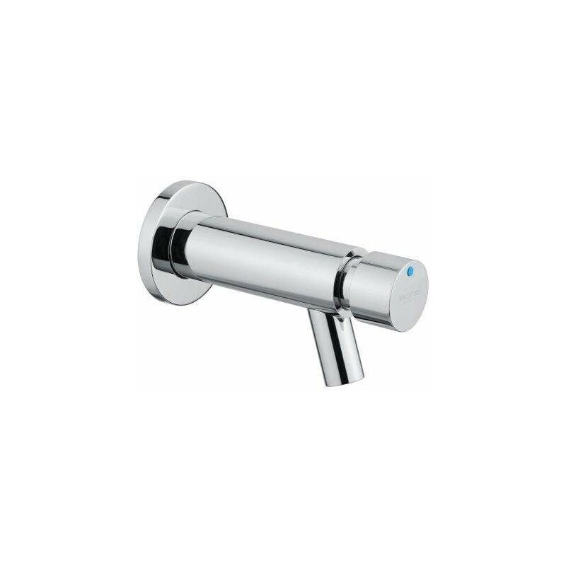 foto del prodotto rubinetto temporizzato lavabo serie minimal a parete con comando a pulsante idral 800.00 cromo
