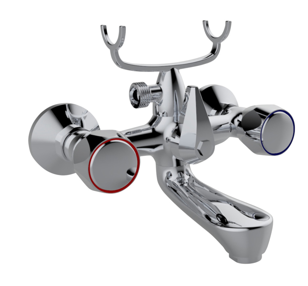 foto del prodotto rubinetto vasca cromato con maniglie tonde