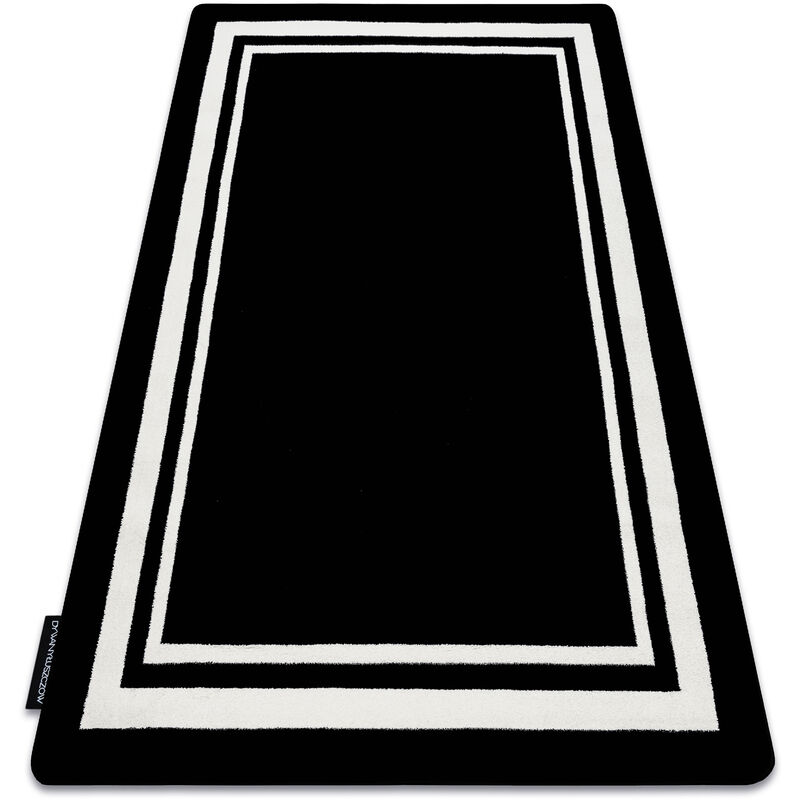 foto del prodotto rugsx tappeto hampton border inquadrata nero black 80x150 cm