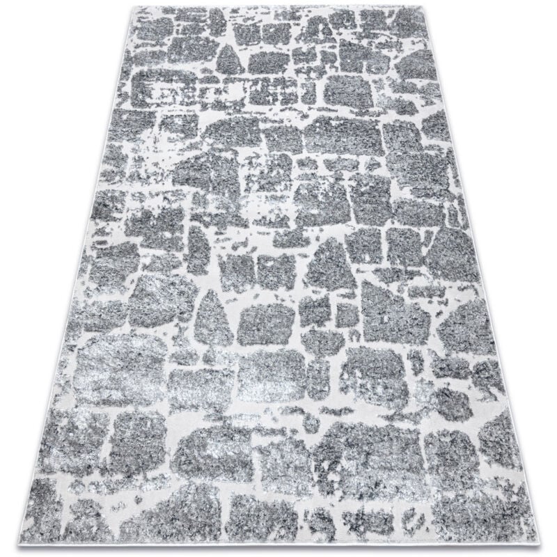foto del prodotto rugsx tappeto mefe moderno 6184 pavimentazione mattone structural due livelli di pile grigio scuro grey 140x190 cm