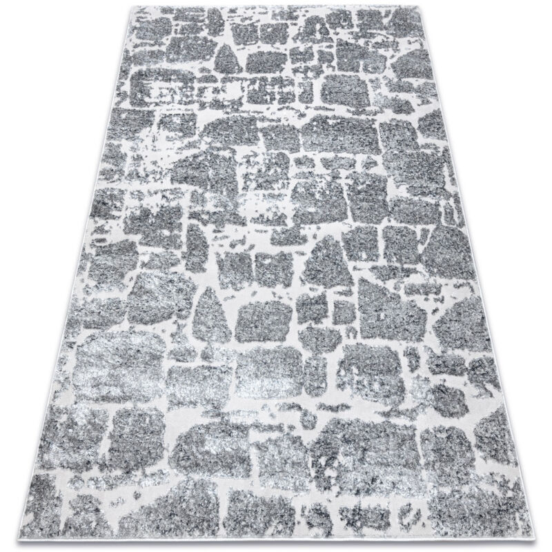 foto del prodotto rugsx tappeto mefe moderno 6184 pavimentazione mattone structural due livelli di pile grigio scuro grey 160x220 cm