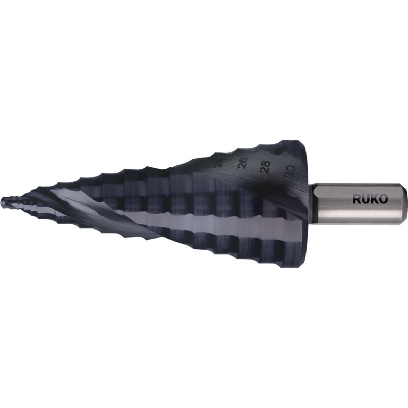 foto del prodotto ruko 101652p punta a gradini 1 pezzo 8 30 mm hss lunghezza totale 94.5 mm 1 pz.