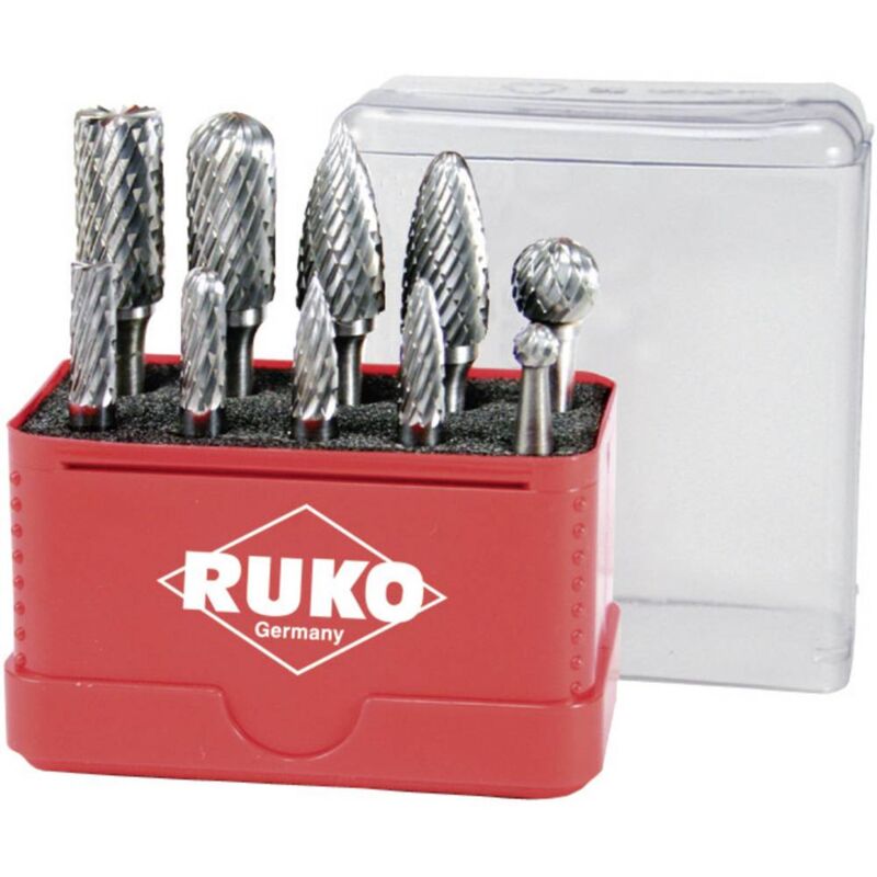 foto del prodotto ruko 116002 punta fresatrice metallo temprato diametro albero 6 mm 10 parti