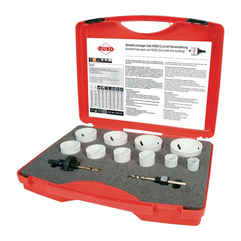 foto del prodotto ruko 126304 kit seghe a tazza 12 parti 1 pz.