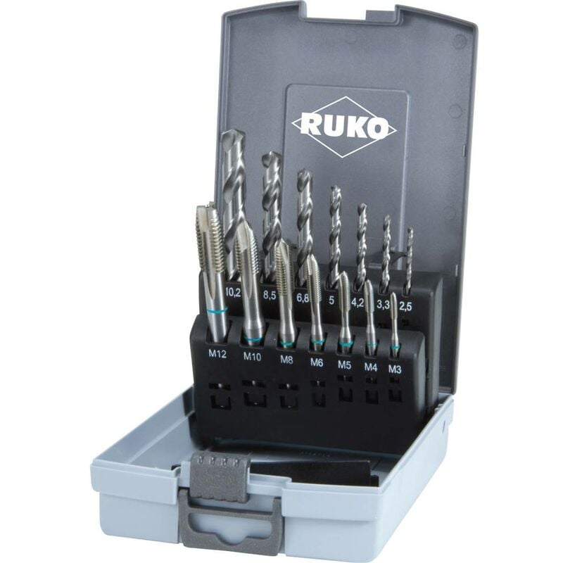 foto del prodotto ruko 245048ro kit maschi a macchina 14 parti metrica din 371, din 376 hss 1 kit