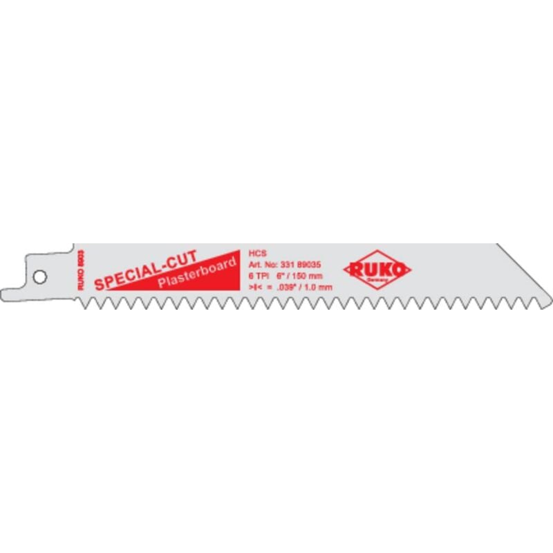 foto del prodotto ruko 5 lame per seghe a sciabola 33189035 n denti per 1 4.2 lama 150 mm adatta per gesso, legno, eternit, plastica