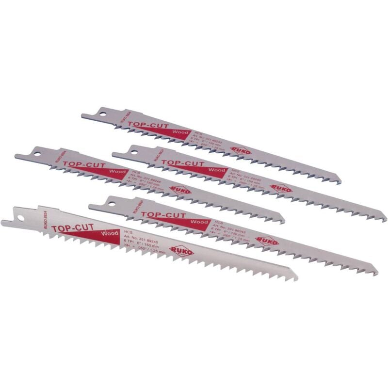 foto del prodotto ruko 5 lame per seghe a sciabola 33189245 n denti per 1 4 lama 150 mm adatta per plastica, legno e cartongesso
