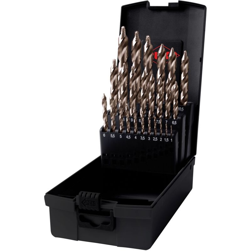 foto del prodotto ruko set di punte elicoidali ultimatecut din 338 tipo flowstep , hsse co 5 25 pz.