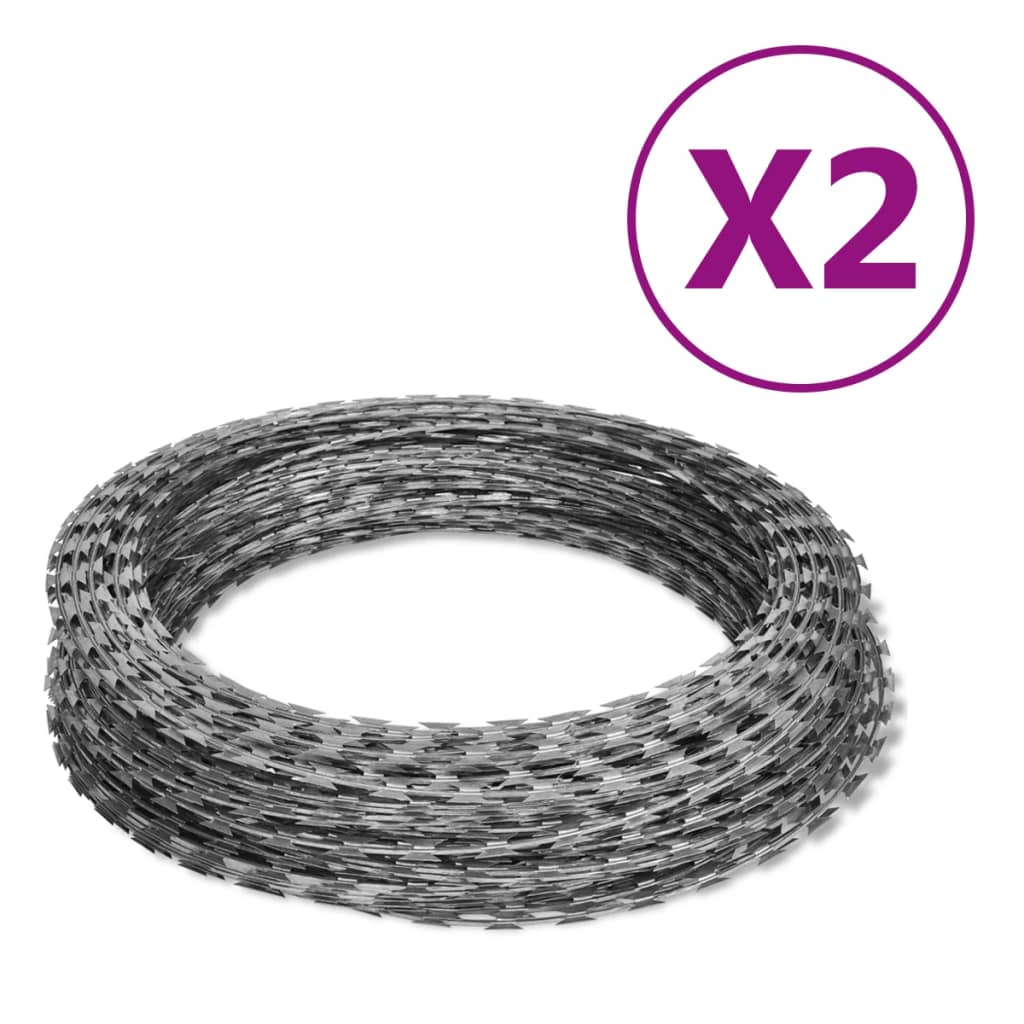 foto del prodotto rulli filo spinato nato 2 pz elicoidale in acciaio zincato 100m cod mxl 56190