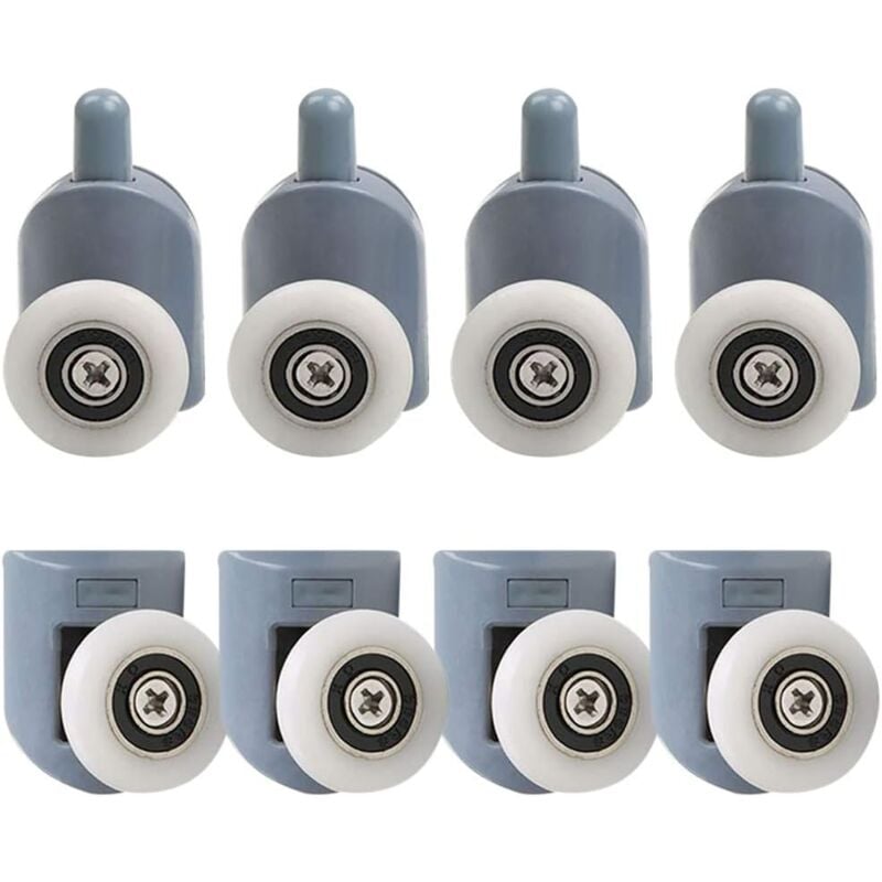 foto del prodotto rulli per porta doccia da 23 mm, rotelle per porta doccia da 8 pezzi, puleggia per porta doccia, rotelle scorrevoli per porta del bagno per cabina