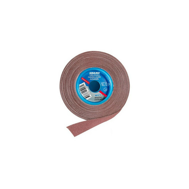 foto del prodotto rullo abrasivo da officina 25mx38mm gr 120 corundum sidamo