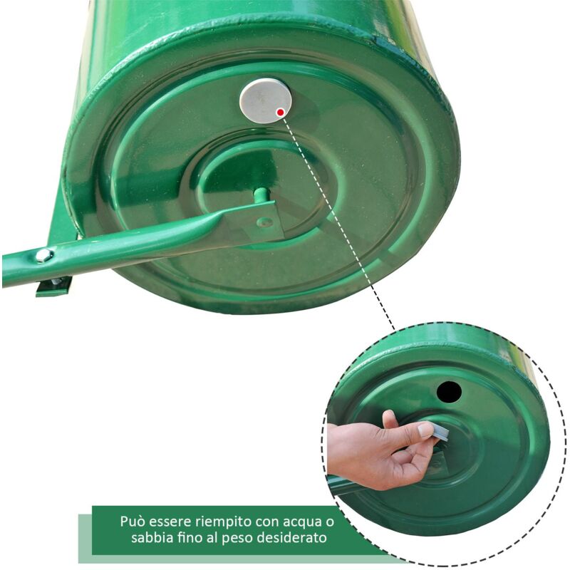 foto del prodotto rullo da giardino professionale in metallo 104x42x30 cm