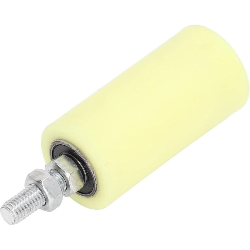 foto del prodotto rullo guida, rulli per porte scorrevoli da 14 cm per cancelli scorrevoli, guida per porta con rullo in nylon, rullo per porta scorrevole con staffa