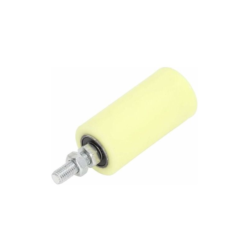 foto del prodotto rullo guida universale in nylon rigido per impieghi gravosi per cancelli scorrevoli, kit staffa guida rulli per cancelli scorrevoli a rulli, 100 mm