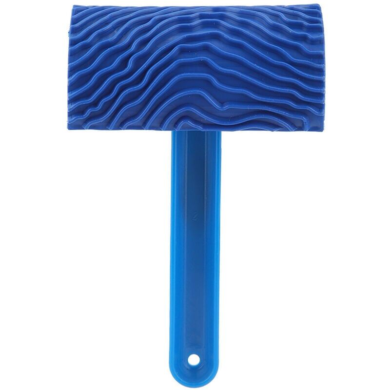 foto del prodotto rullo per pittura effetto legno jeffergarden blue rubber con manico, strumento fai da te per decorare le pareti