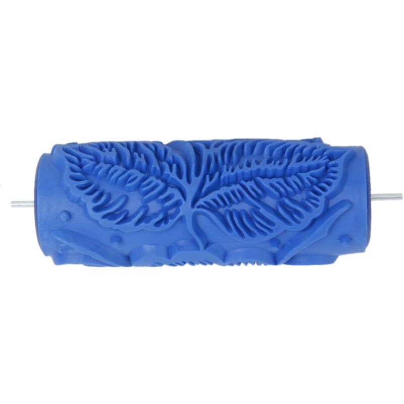 foto del prodotto rullo per pittura in gomma con motivo floreale per decorazioni murali fai da te blu 15 cm sollbry