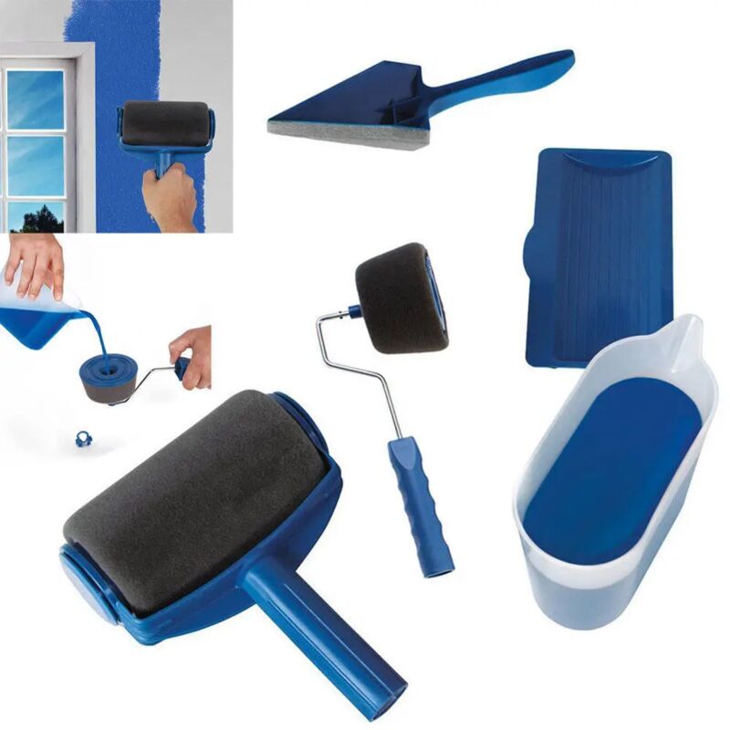 foto del prodotto rullo per pittura multifunzionale per uso domestico pennello con manico set da 8 pezzi 