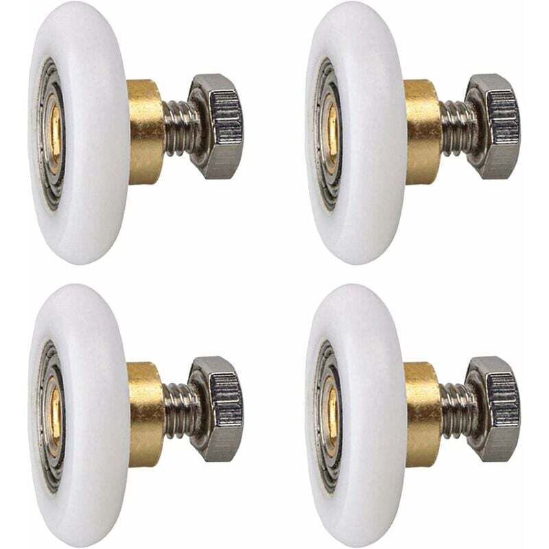 foto del prodotto rullo per porta doccia 27 mm, ruota a rulli per rulli scorrevoli per porta doccia, ruota di ricambio per rullo 4 pezzi 27 mm readcly