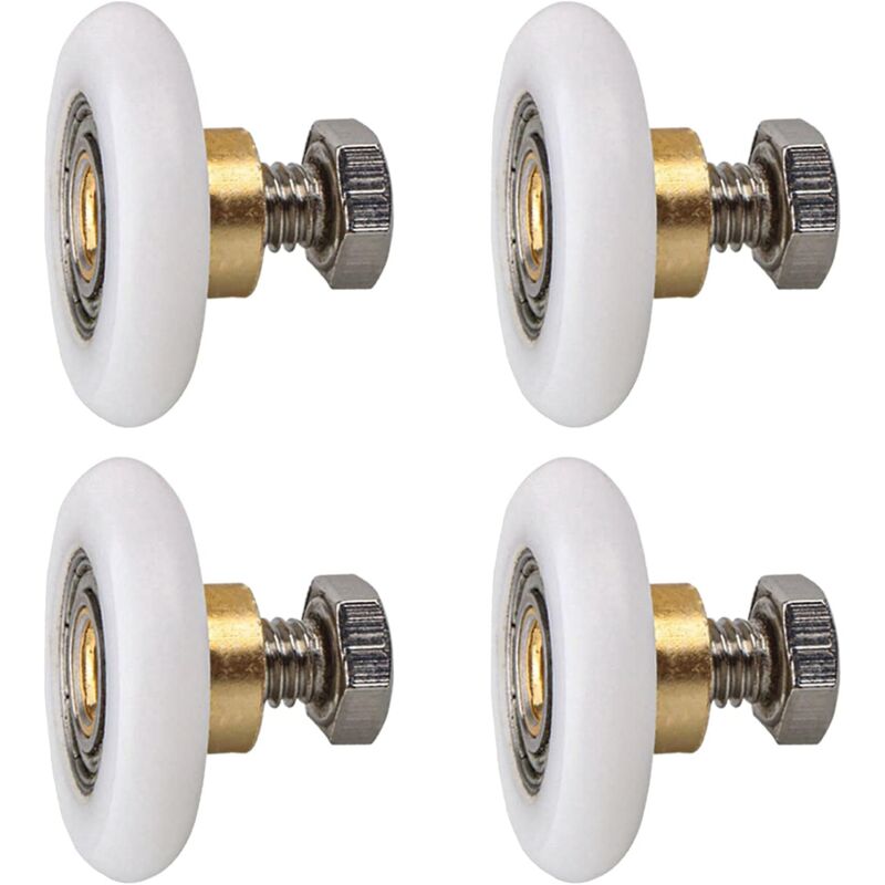 foto del prodotto rullo per porta doccia da 23 mm, ruota per rulli scorrevoli per porta doccia, ruota di ricambio per rullo, 4 pezzi 23 mm sollbry