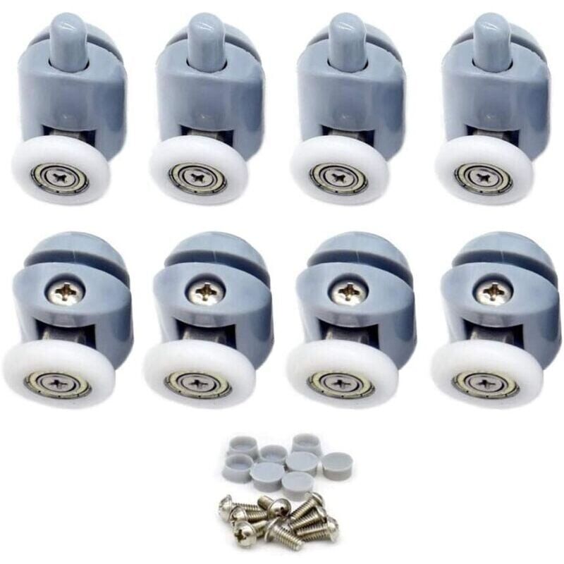 foto del prodotto rullo per porta scorrevole, rulli per porta scorrevole doccia da 23 mm, rulli per porta doccia, rulli per cabina doccia per bagno, 8 pezzi 4