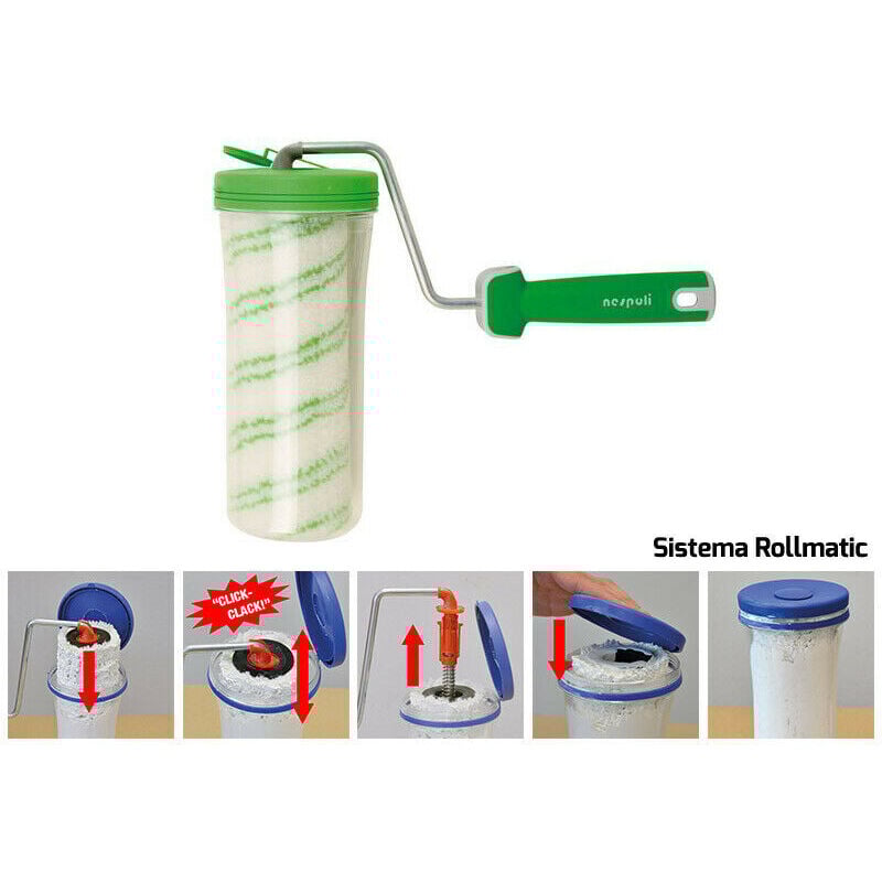 foto del prodotto rullo rollmatic con box 22 cm - per pitture murali su superfici poco ruvide, multicolore - nespoli