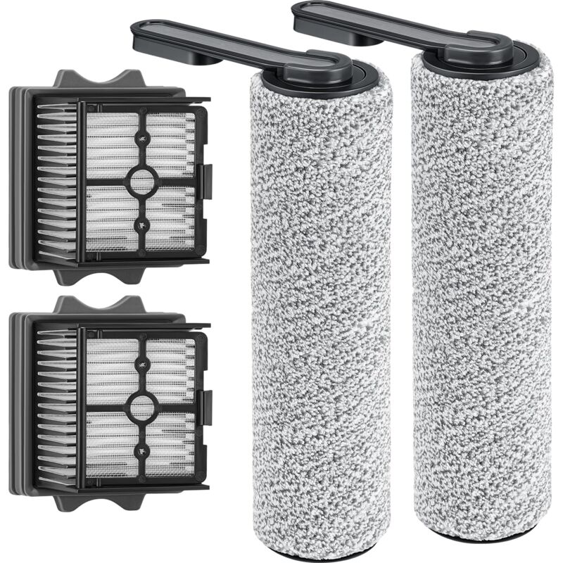 foto del prodotto rullo spazzola di ricambio e filtro hepa combo compatibile con aspirapolvere tineco floor one s5 combo 2 x spazzola a rullo 2 x filtro