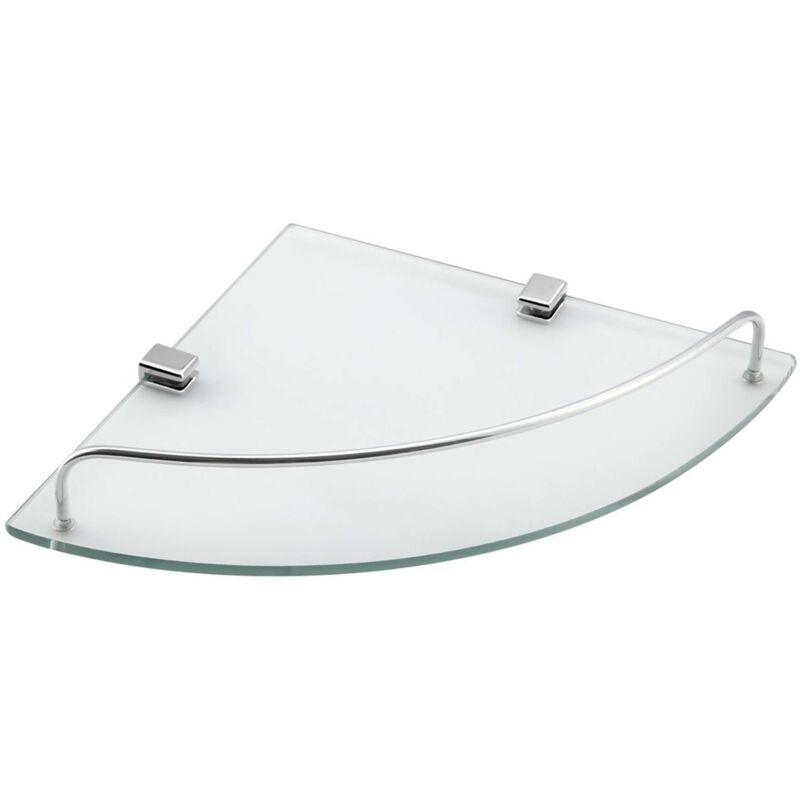 foto del prodotto rumba mensola angolare in vetro 25x25 cm, cromo vetro trasparente rb115 aqualine