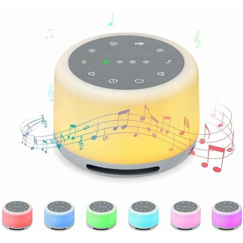 foto del prodotto rumore bianco per dormire, con 24 suoni rilassanti, luce notturna e timer, macchina per rumori naturali ricaricabile, macchina per suoni per dormire