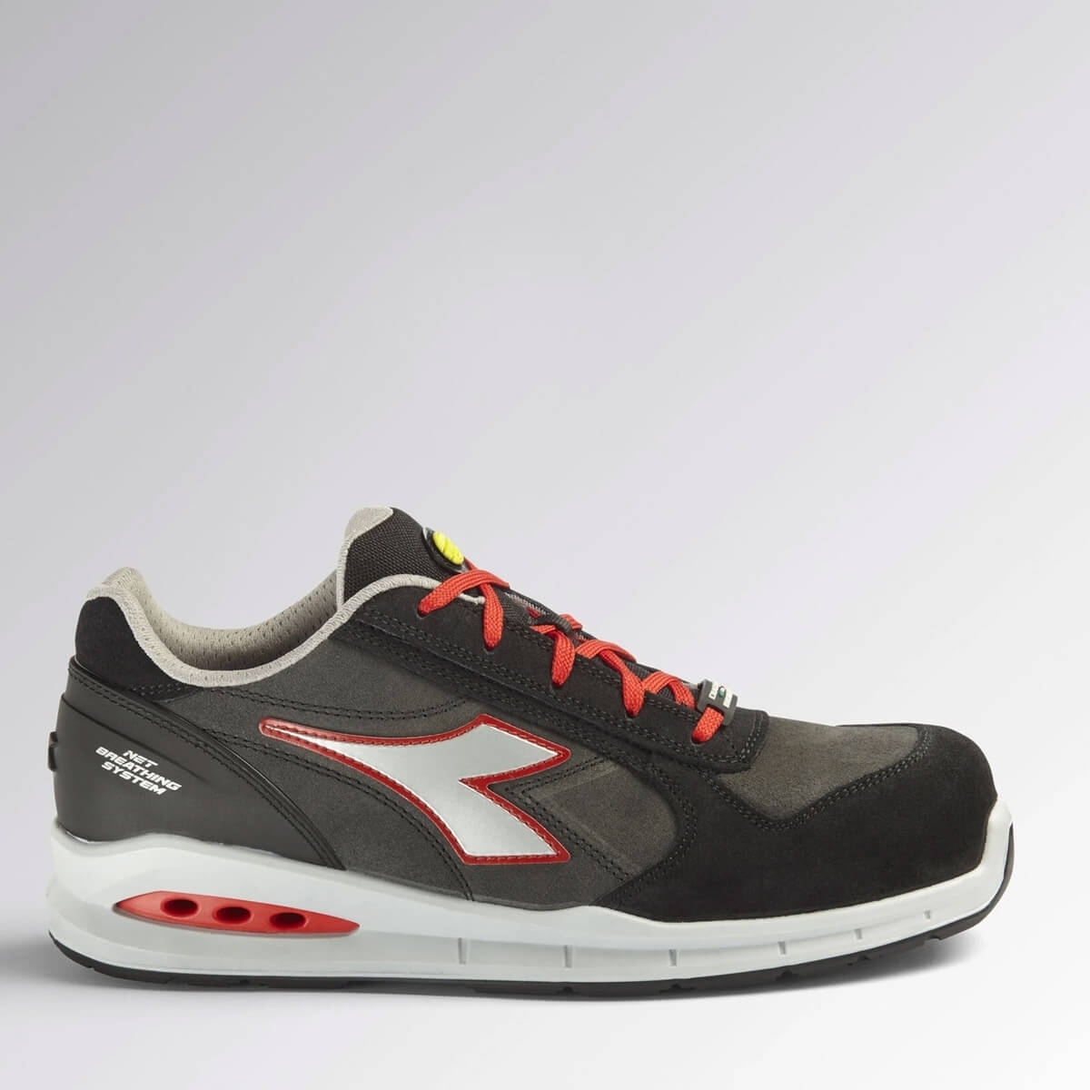 foto del prodotto run net airbox low s3 src scarpe antinfortunistica uomo/donna in pelle diadora utility grigio/rosso/37