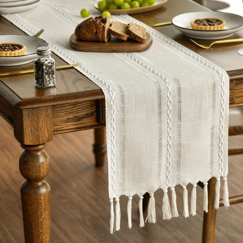 foto del prodotto runner da tavolo boh mien alla moda con nappe, stile country, decorazione da tavolo lavabile per feste, compleanni, san valentino, matrimoni, 13 x 72