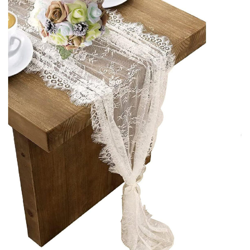 foto del prodotto runner da tavolo in pizzo per decorazioni da matrimonio vintage 70 x 300 cm sollbry