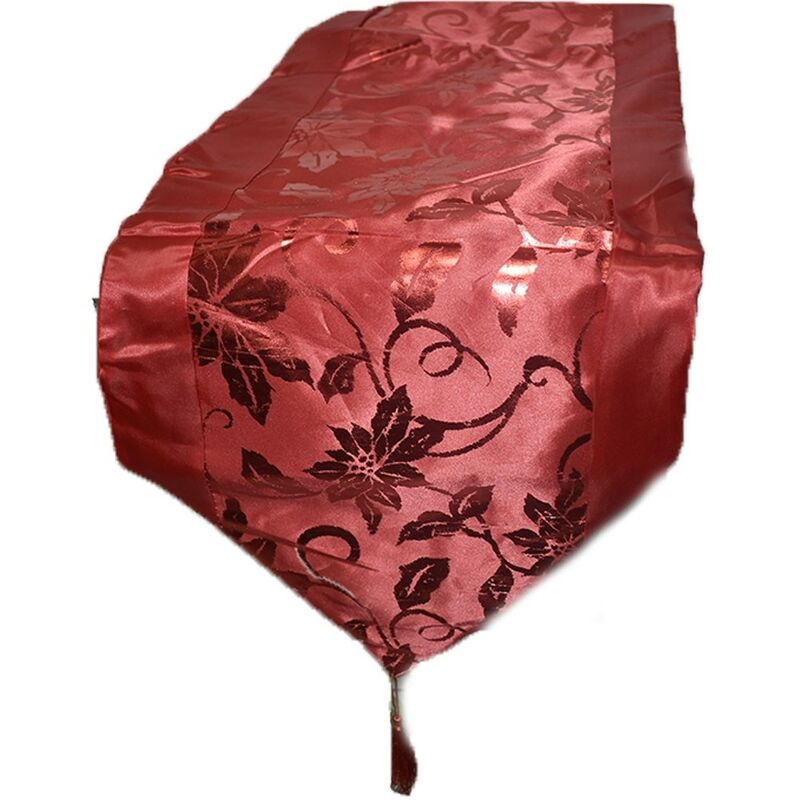 foto del prodotto runner rosso tovaglia centro tavola decorazione per casa addobbi di natale ornamento natalizio idea regalo 142 cm