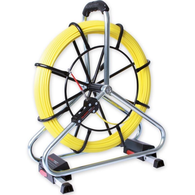 foto del prodotto runpotec set professionale barra in fibra di vetro 60 m, diametro 6 mm, filettatura rtg, diametro 6 mm con bobina d acciaio, diametro 530 mm, 10063