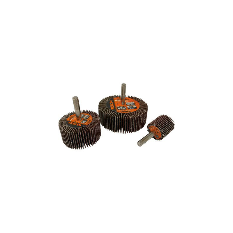foto del prodotto ruota abrasiva lamellare 776 wokin mm 75x25 grana 80 g.mm 6 776475