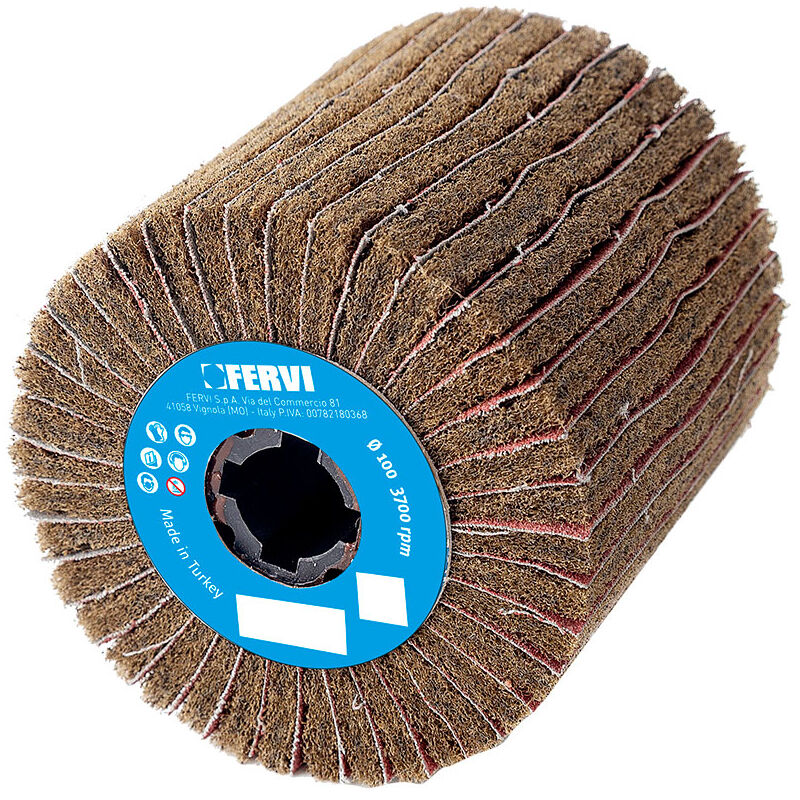 foto del prodotto ruota abrasiva per satinatrice a lamelle miste 100 x 100 mm grana 80