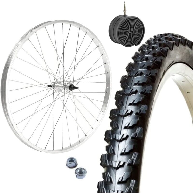 foto del prodotto ruota anteriore 24 x 1.75 copertone mtb 24 x 1.95 camera cerchio bici bike